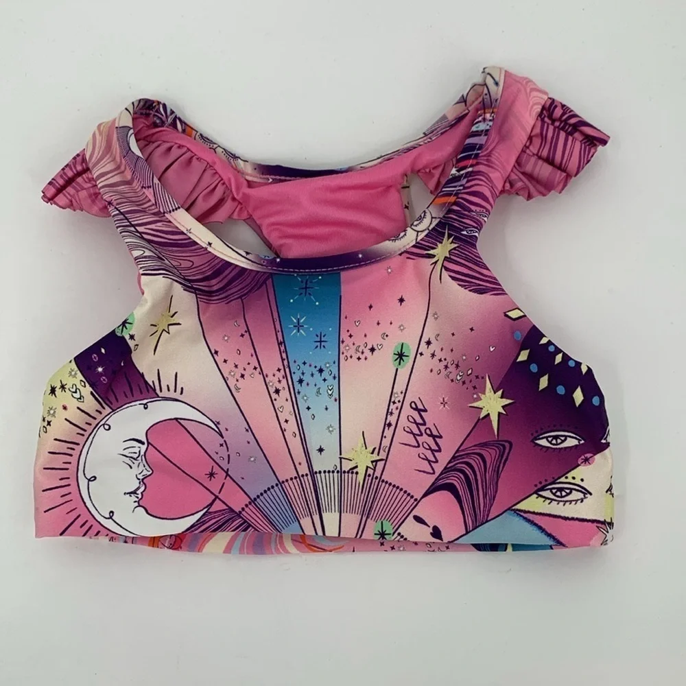 Agua Bendita Keily Eter bikini swim set top bottom pink blue moon toddler new 2T